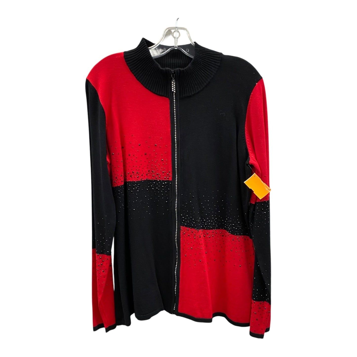 Sweater Cardigan By Cme In Black & Red, Size:Xl