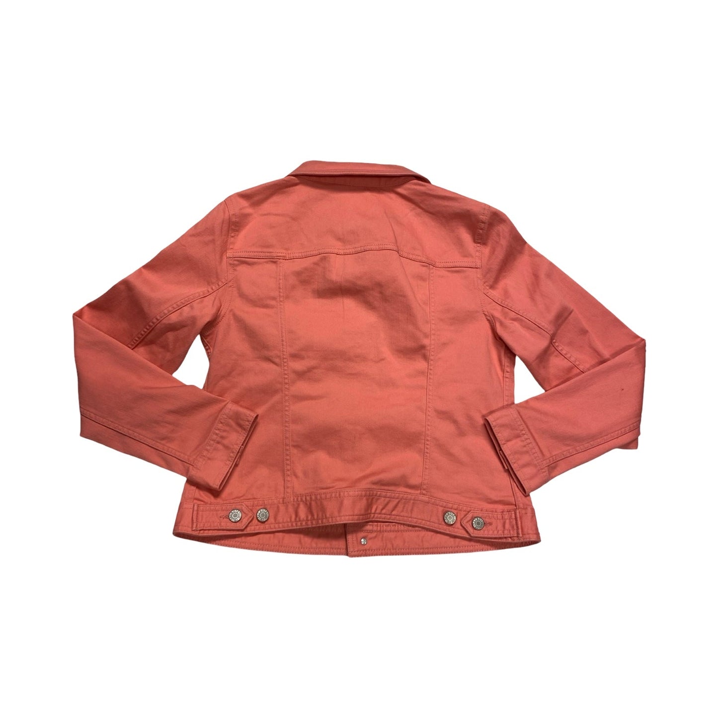 Jacket Denim By Talbots In Pink Denim, Size:M