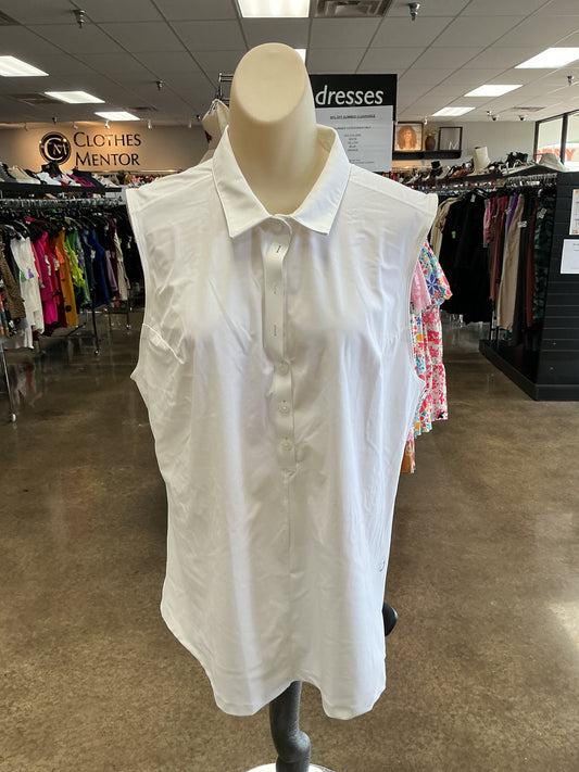 Athletic Tank Top By Clothes Mentor In White, Size:Xl