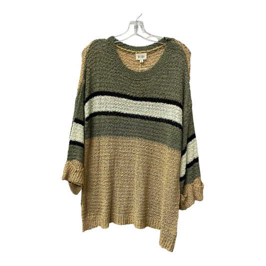 Sweater By Bibi In Green & Tan, Size:M