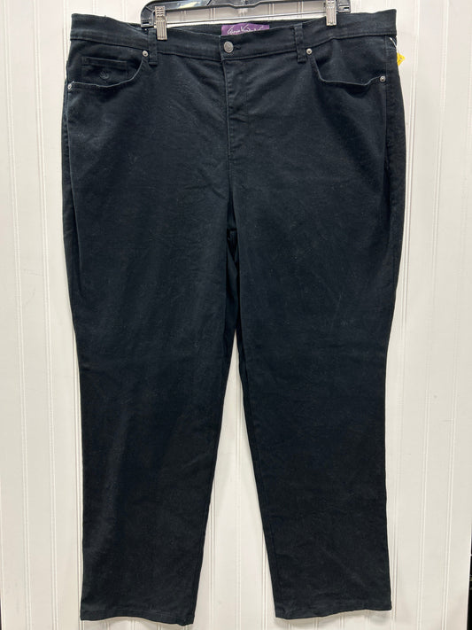 Jeans Straight By Gloria Vanderbilt In Black Denim, Size:20