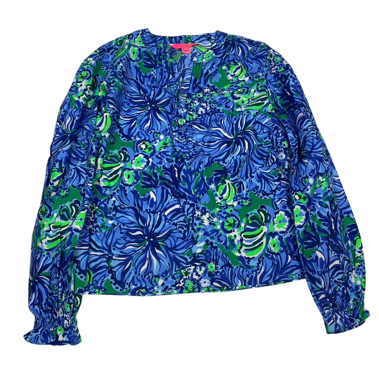 Top Ls Designer By Lilly Pulitzer In Blue & Green, Size:S