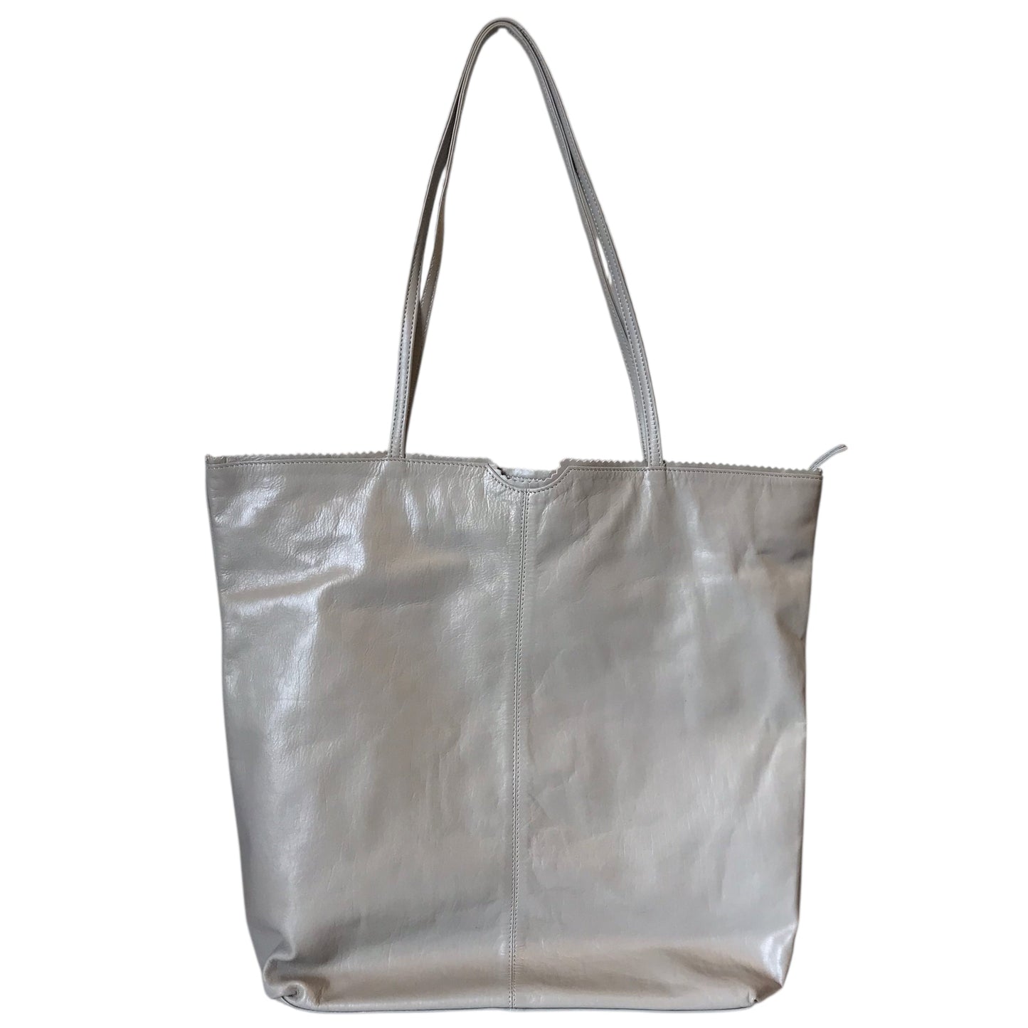 Handbag Leather By Latico In Grey, Size:Large