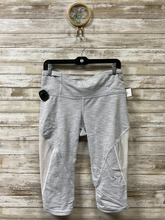 Athletic Capris By Lululemon In Grey & White, Size:10