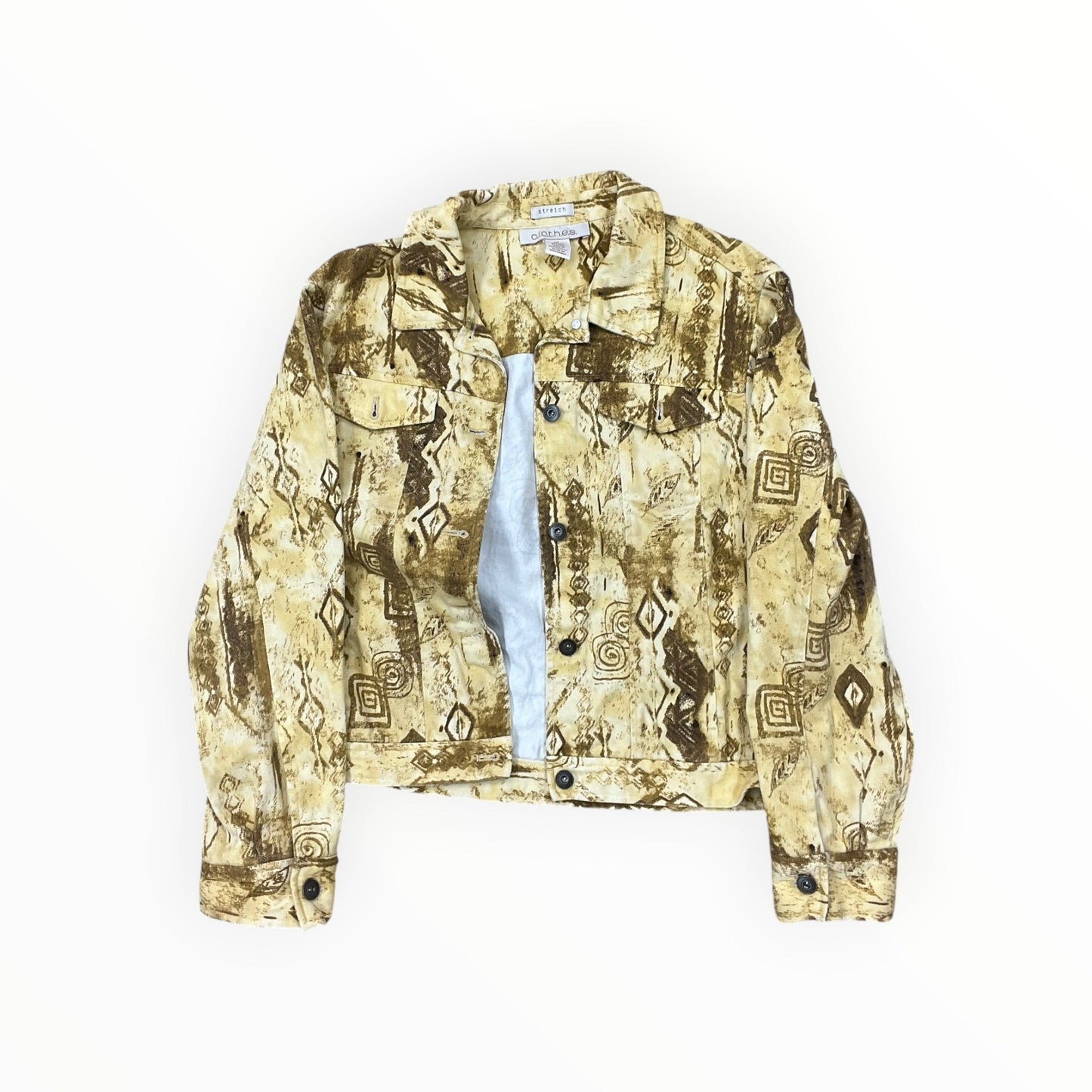 Jacket Denim By Clothes Mentor In Yellow Denim, Size:L