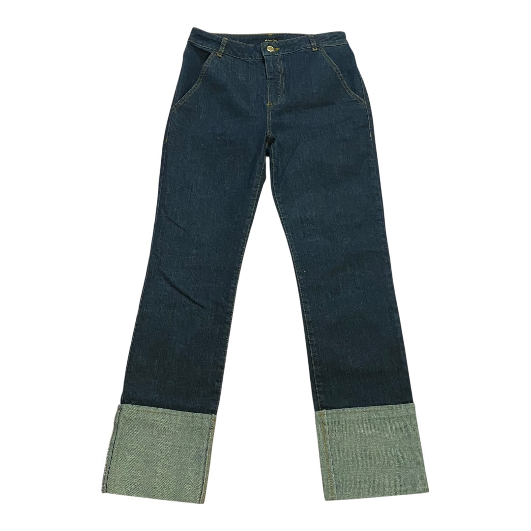 Jeans Straight By Massimo Dutti In Blue Denim, Size:4