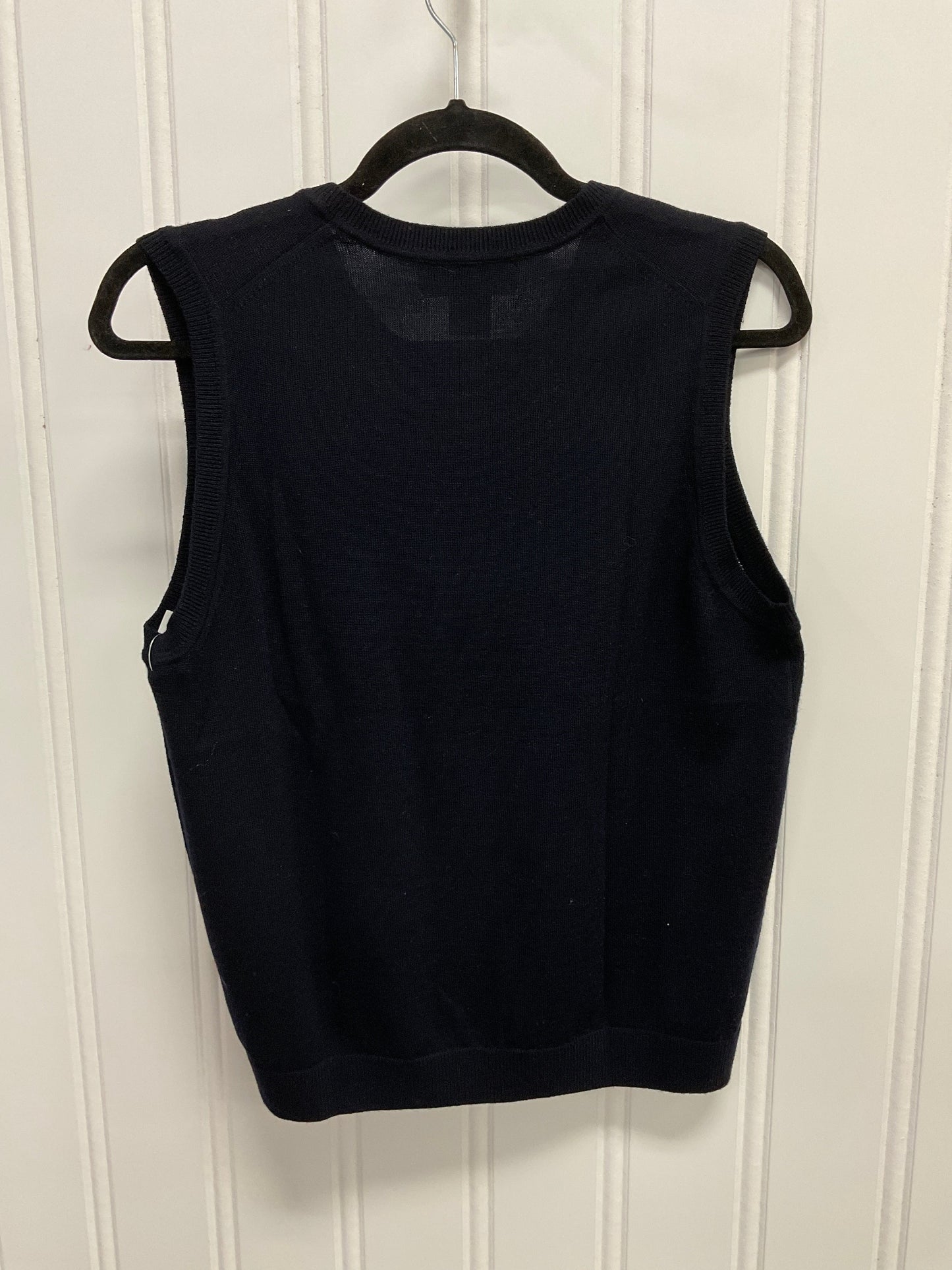 Vest Sweater By Brooks Brothers In Navy, Size:M