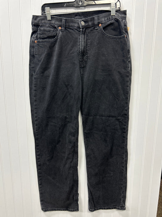 Jeans Wide Leg By Levis In Black Denim, Size:10