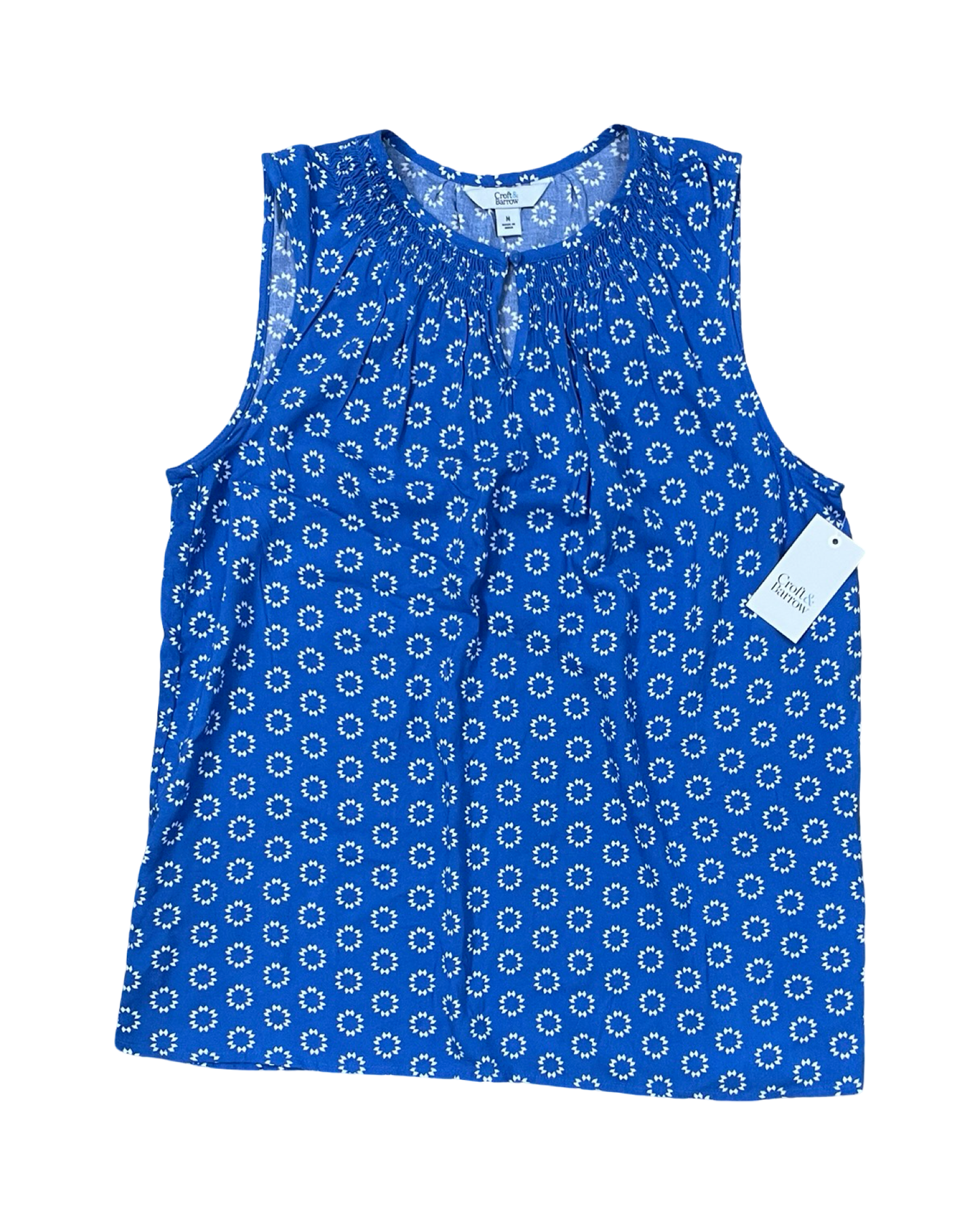 Top Sleeveless By Croft And Barrow In Blue, Size:M