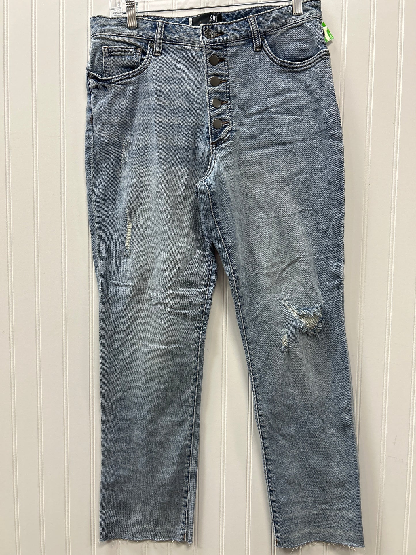 Jeans Straight By Kut In Blue Denim, Size:10