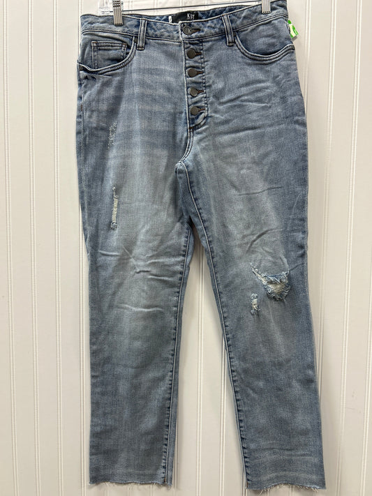 Jeans Straight By Kut In Blue Denim, Size:10