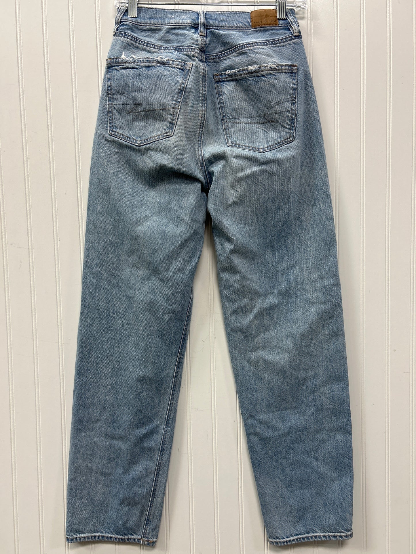 Jeans Straight By American Eagle In Blue Denim, Size:4