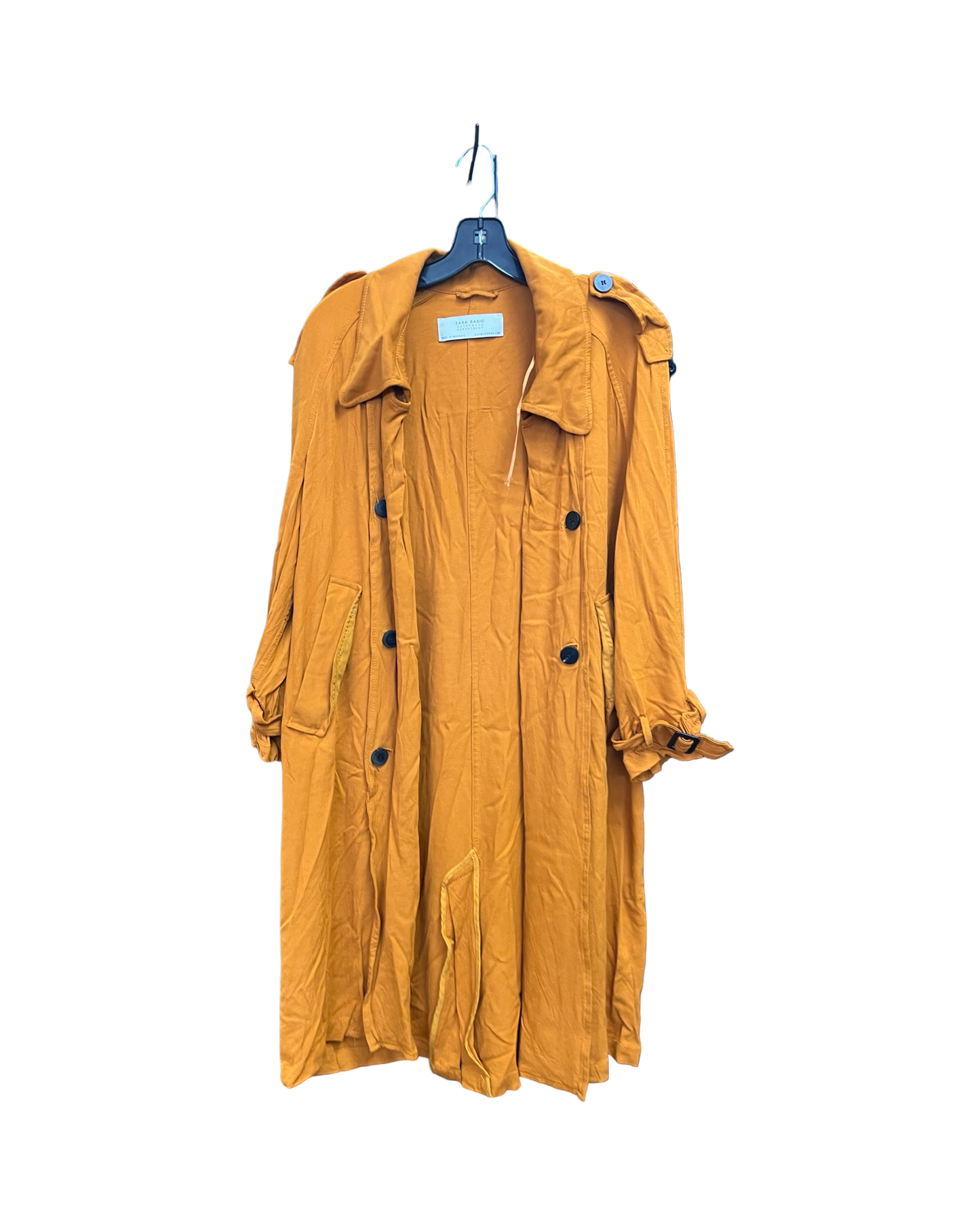 Coat Trench Coat By Zara Basic In Orange, Size:M