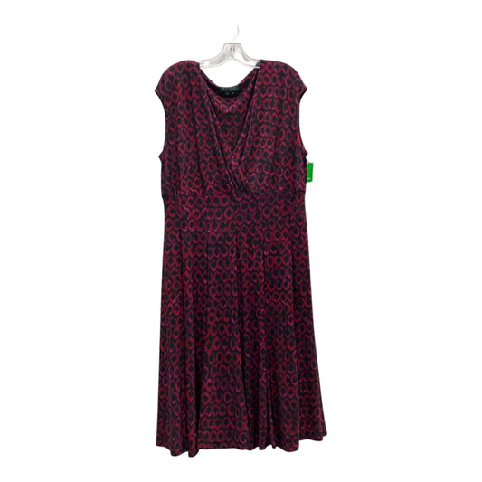 Dress Work By Lauren By Ralph Lauren In Purple & Red, Size:Xl