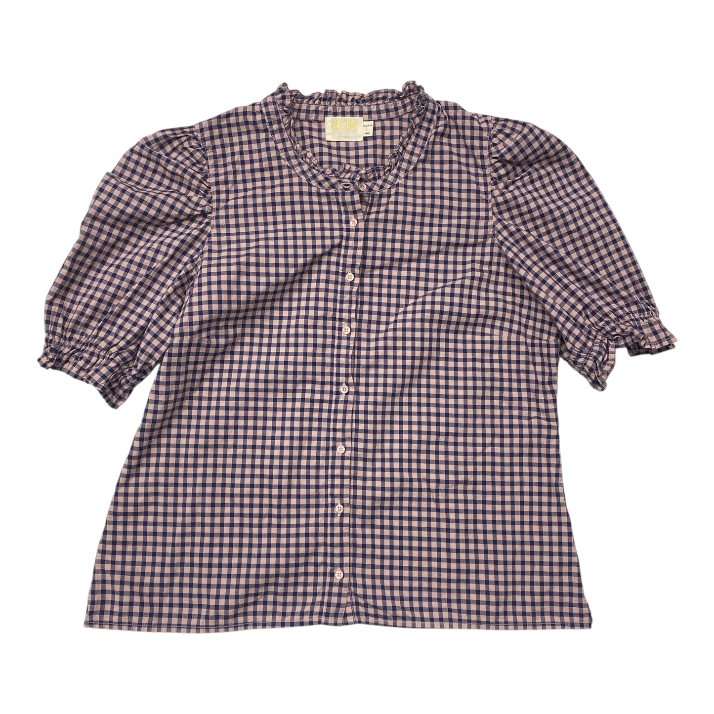 Top Ss By Nation In Plaid Pattern, Size:L