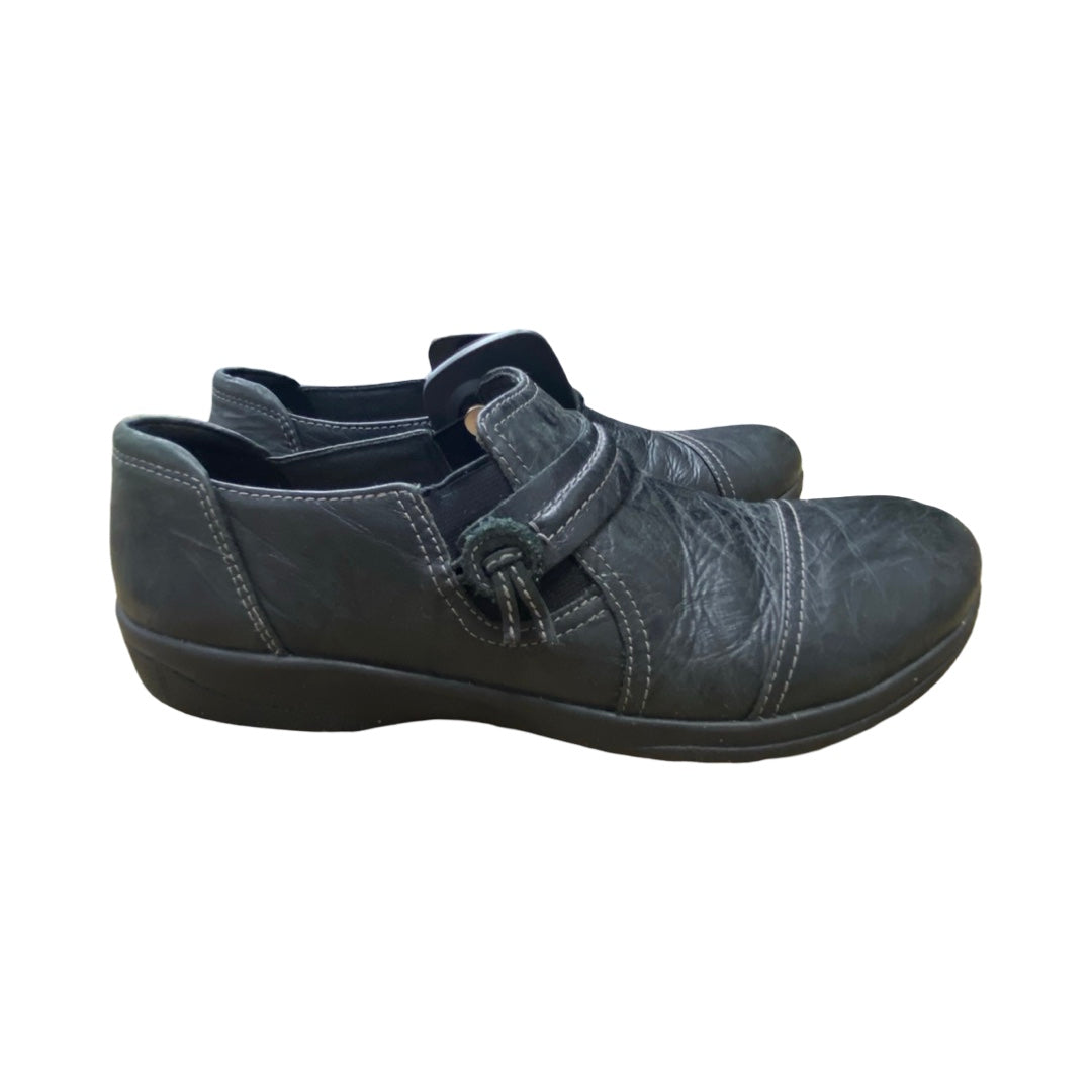Shoes Flats By Clarks In Black, Size:9