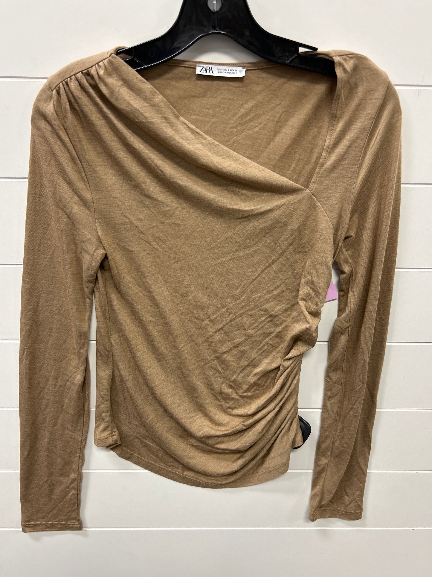 Top Ls Basic By Zara In Tan, Size:S