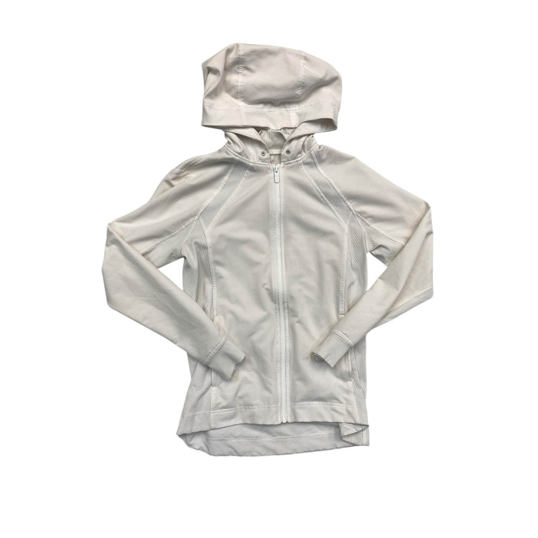 Athletic Sweatshirt Hoodie By Lululemon In White, Size:8