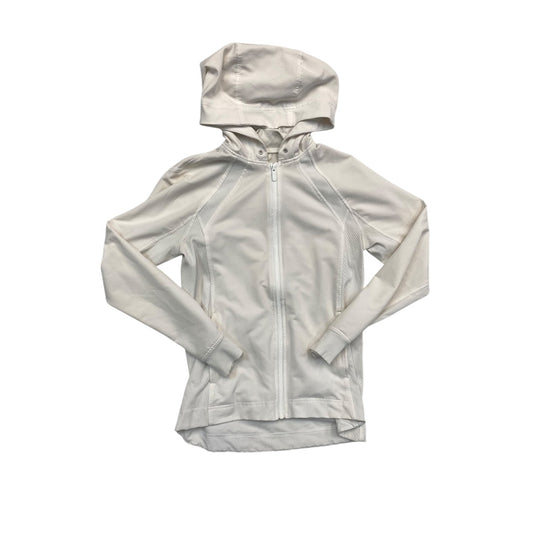Athletic Sweatshirt Hoodie By Lululemon In White, Size:8
