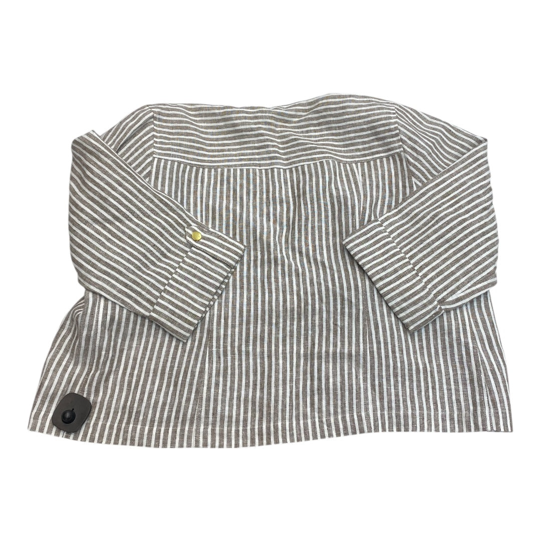 Blazer By Chicos In Striped Pattern, Size:L
