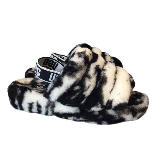 Slippers Designer By Ugg In Black & White, Size:9