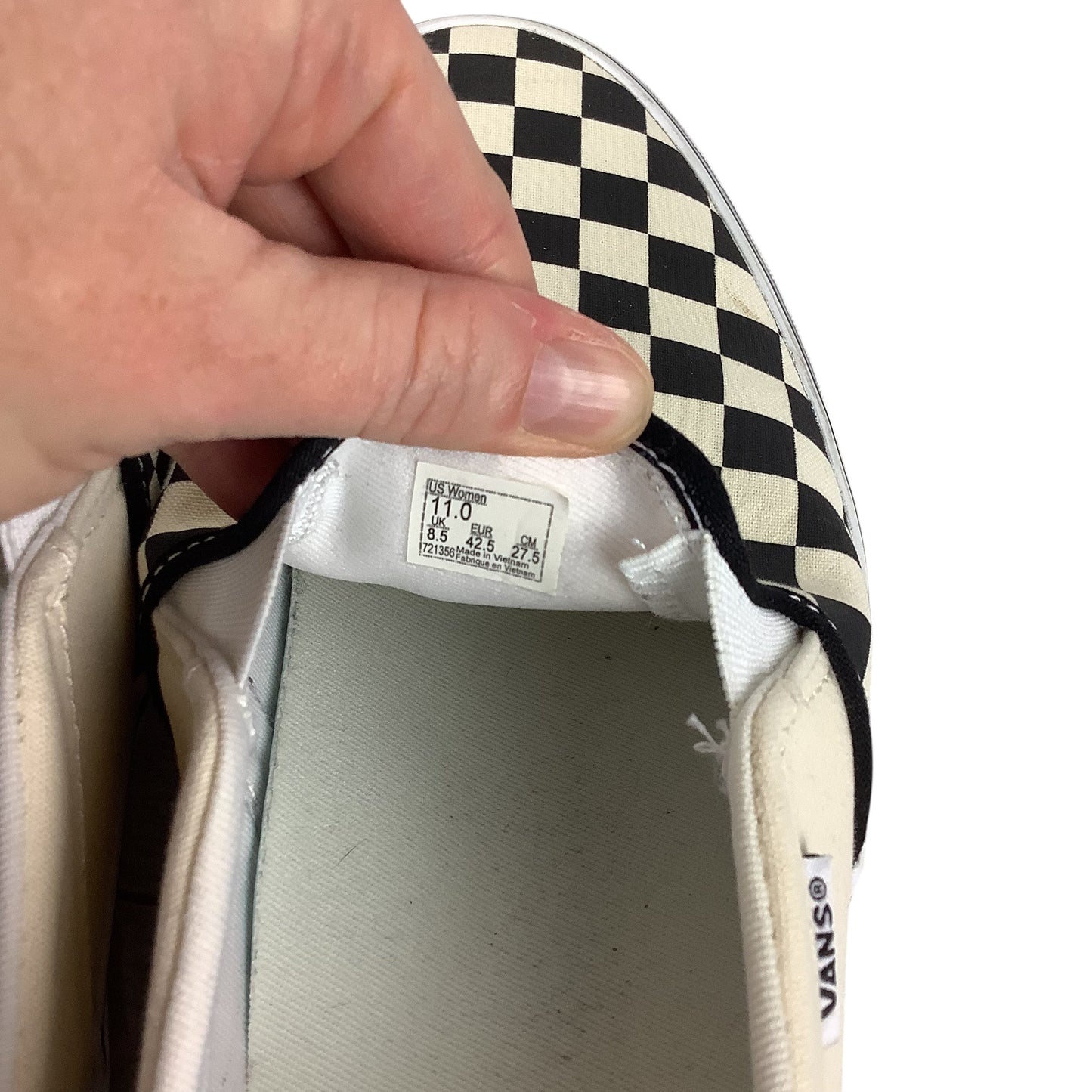 Shoes Flats By Vans In Checkered Pattern, Size: 11