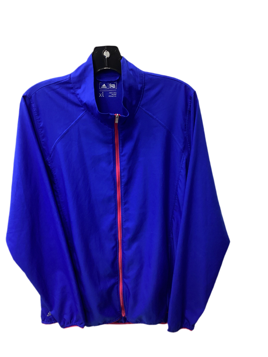 Athletic Jacket By Adidas In Blue, Size:Xl