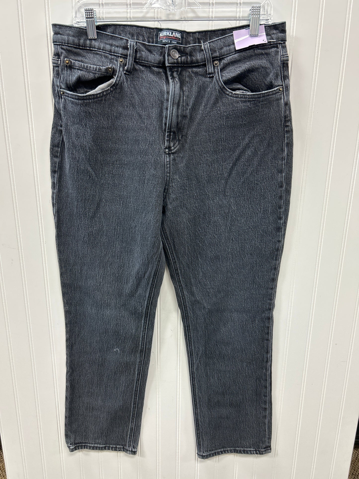 Jeans Straight By Kirkland In Black Denim, Size:12