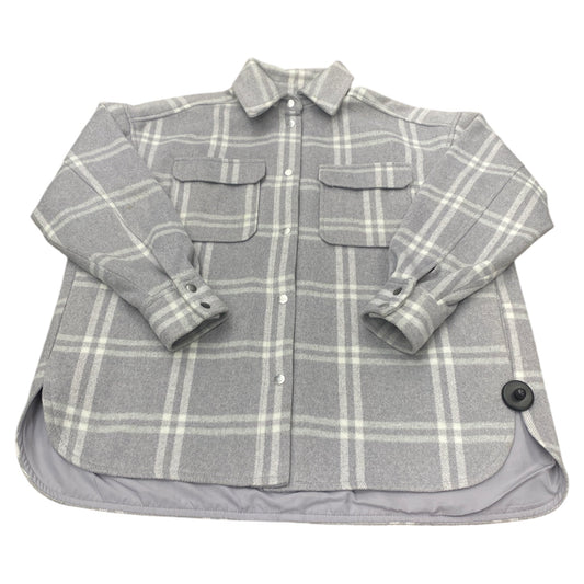 Jacket Shirt By H&M In Grey & White, Size:M