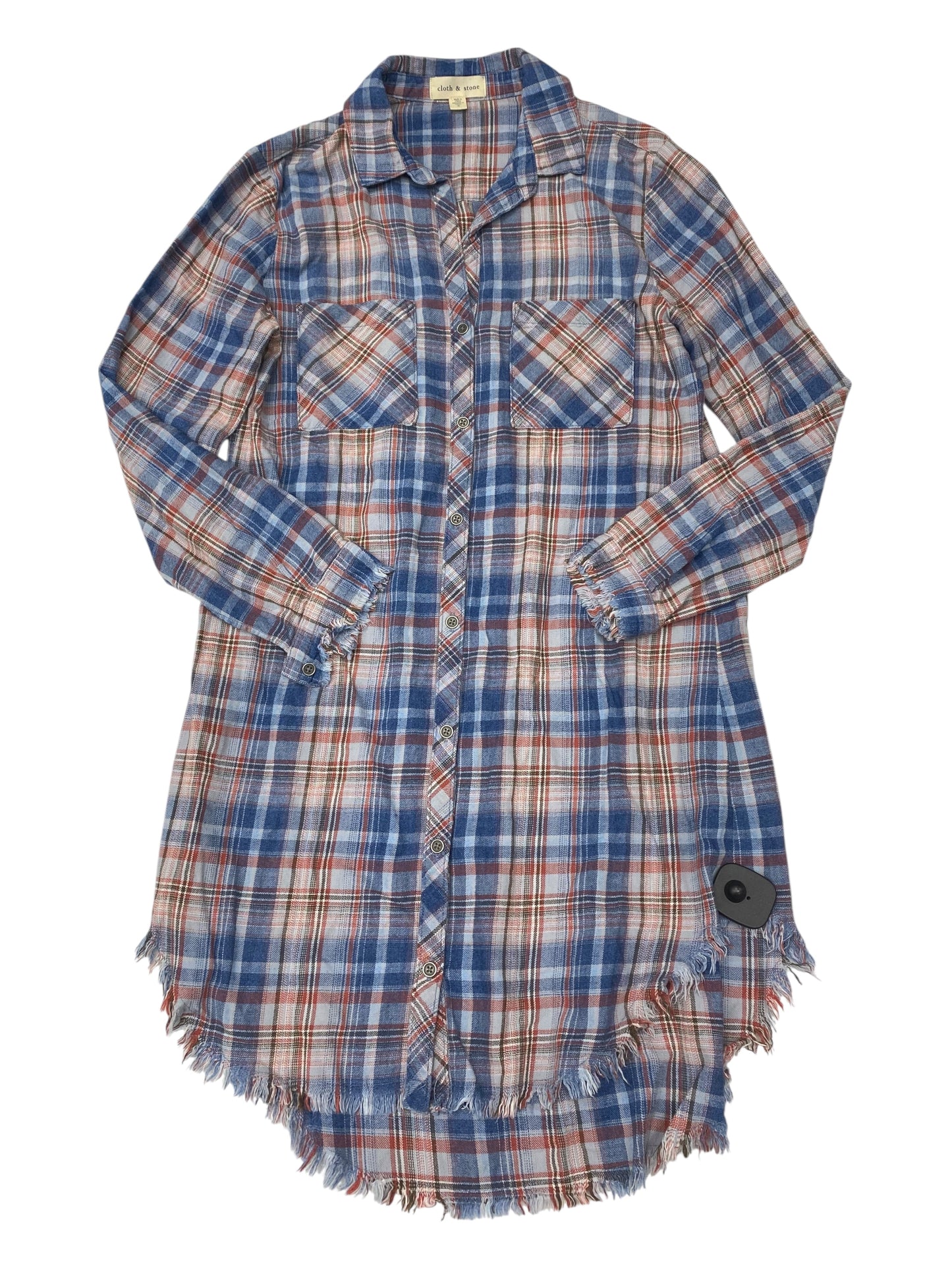 Tunic Ls By Cloth & Stone In Plaid Pattern, Size:S