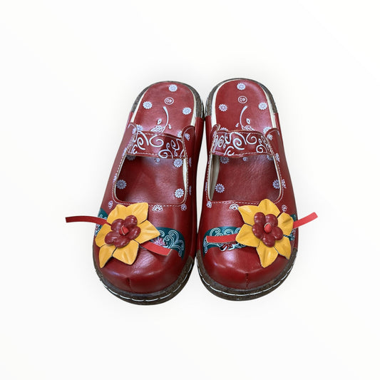 Shoes Flats By Clothes Mentor In Red, Size:9.5