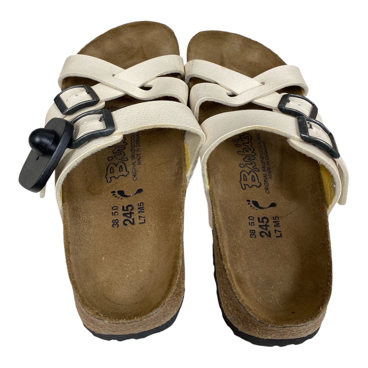 Sandals Designer By Birkenstock In Cream, Size:7