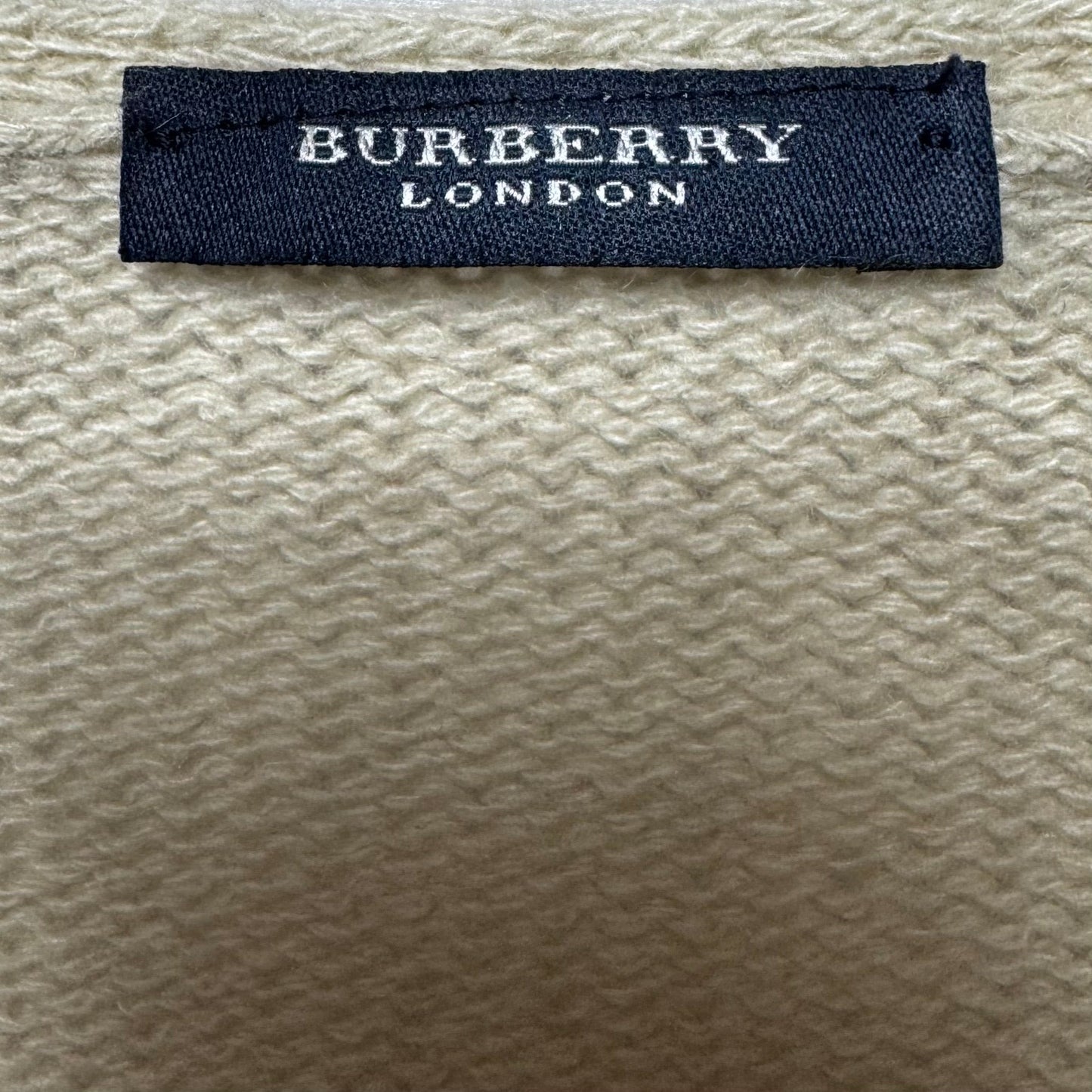 Vintage 100% Cashmere Sweater Cardigan Luxury Designer By Burberry In Cream, Size: 14 (46)