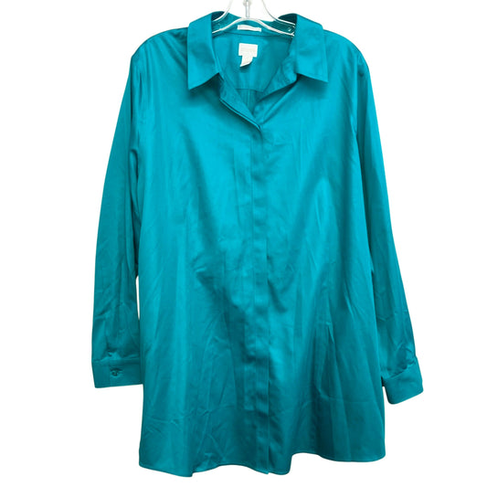 Top Ls By Chicos In Teal, Size:1X