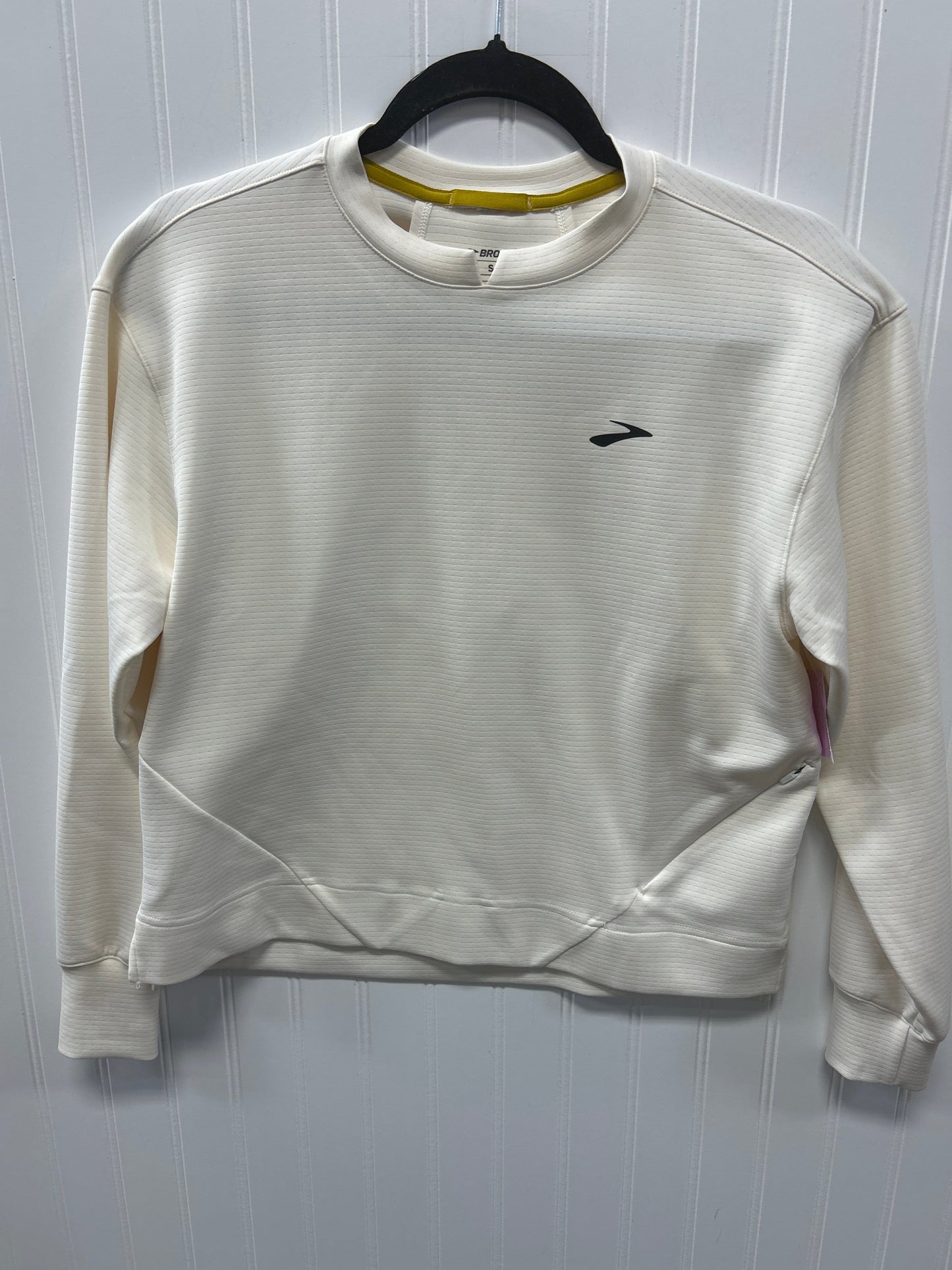 Athletic Top Ls Crewneck By Brooks In Cream, Size:S