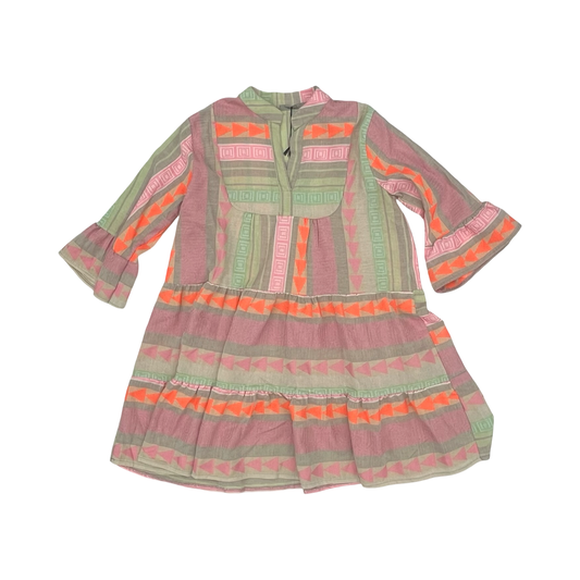 Dress Party Short By Clothes Mentor In Green & Pink, Size:L