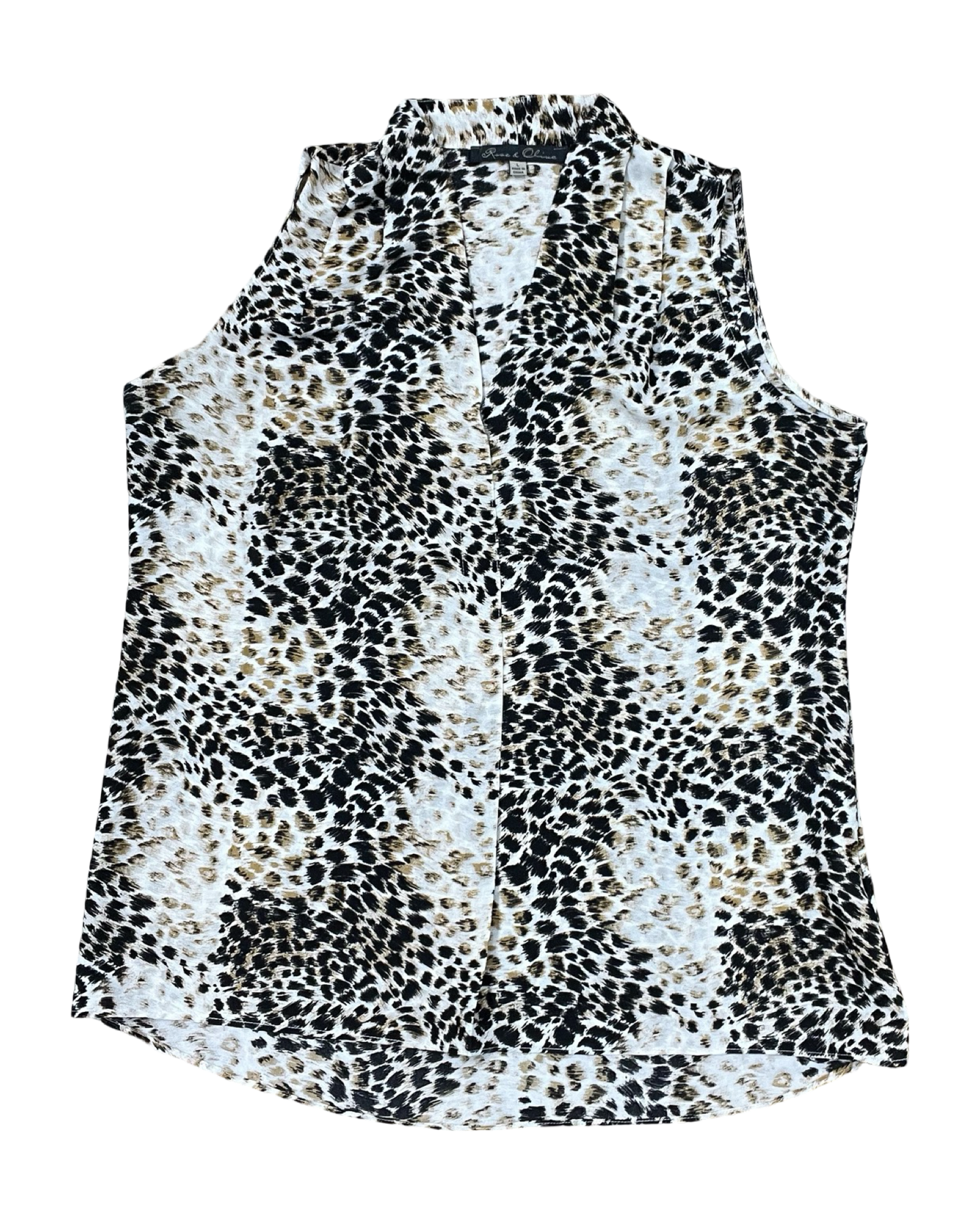Top Sleeveless By Rose And Olive In Animal Print, Size:L
