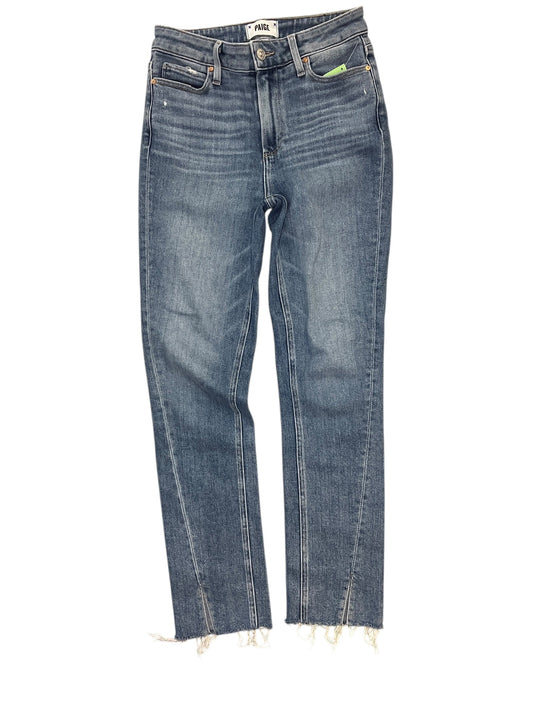 Jeans Straight By Paige In Blue Denim, Size:4