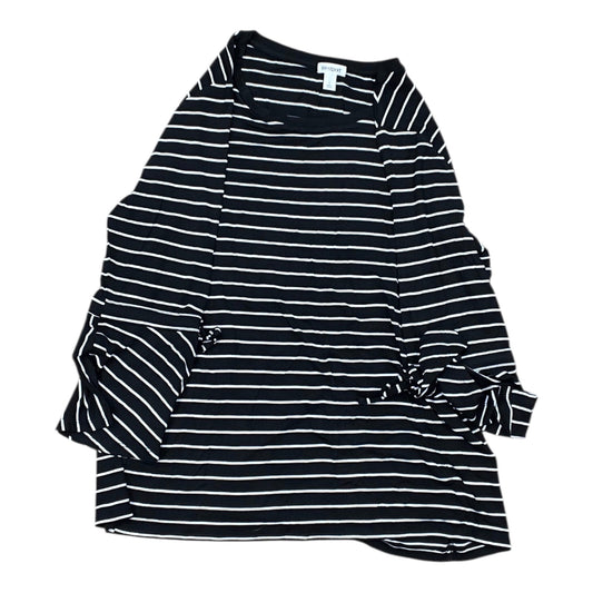 Top 3/4 Sleeve By Westport In Black & White, Size:L