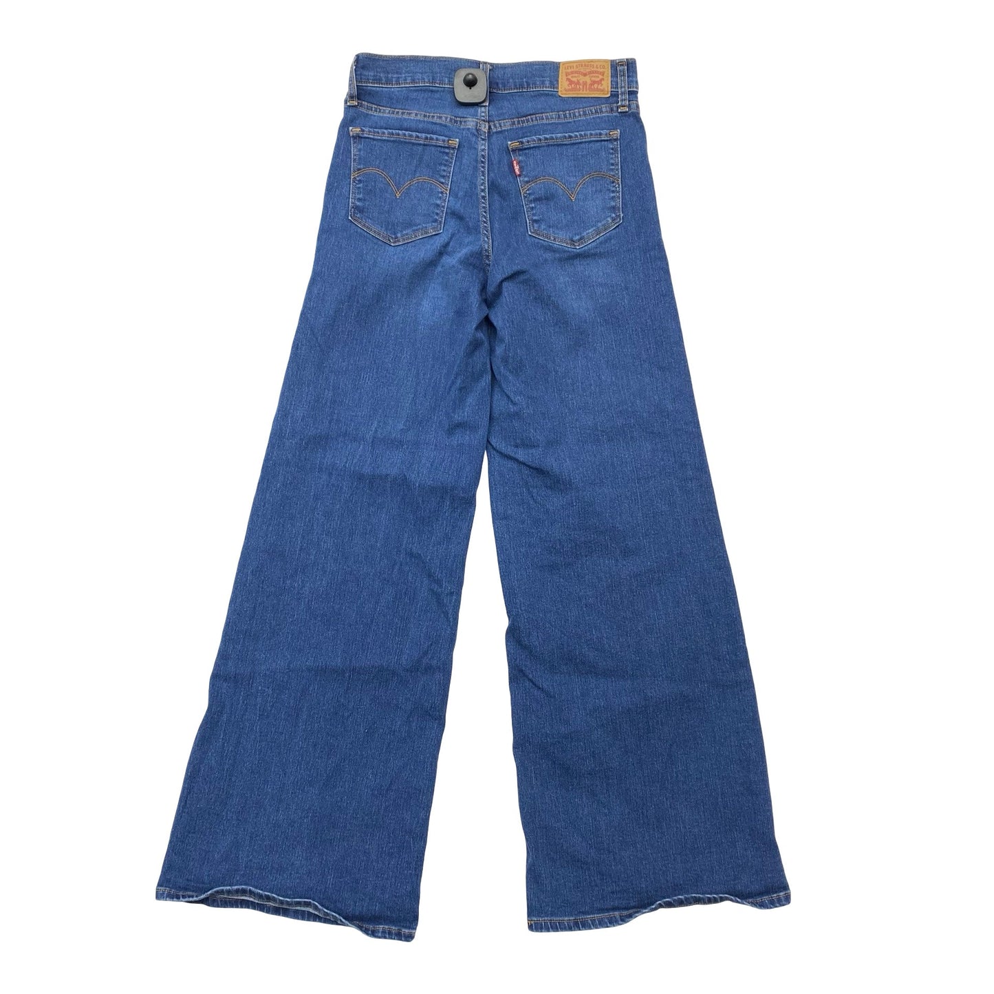 Jeans Wide Leg By Levis In Blue Denim, Size:4