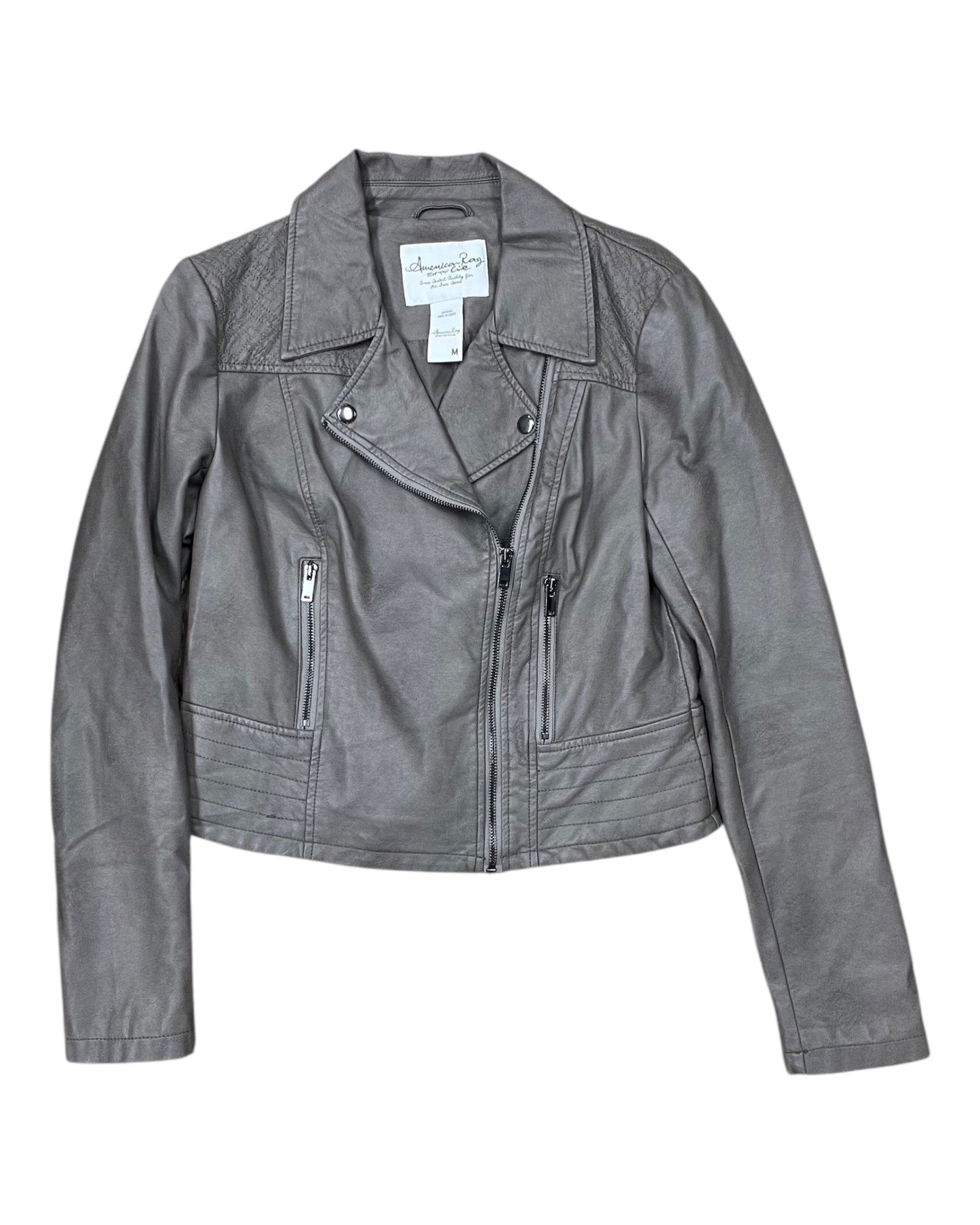 Jacket Moto By American Rag In Taupe, Size:M