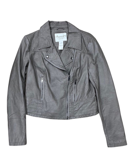 Jacket Moto By American Rag In Taupe, Size:M