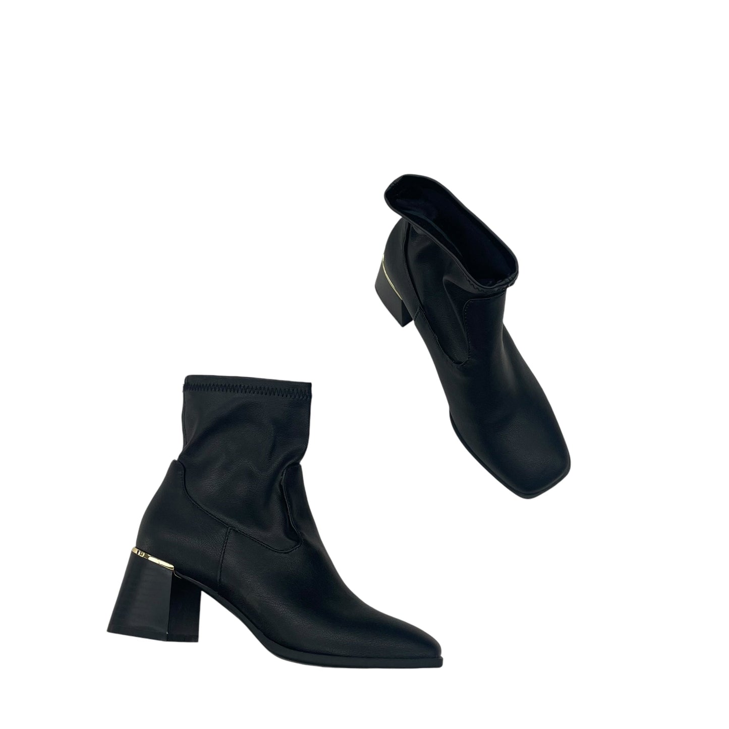 BLACK BOOTS ANKLE HEELS by CLOTHES MENTOR Size:6