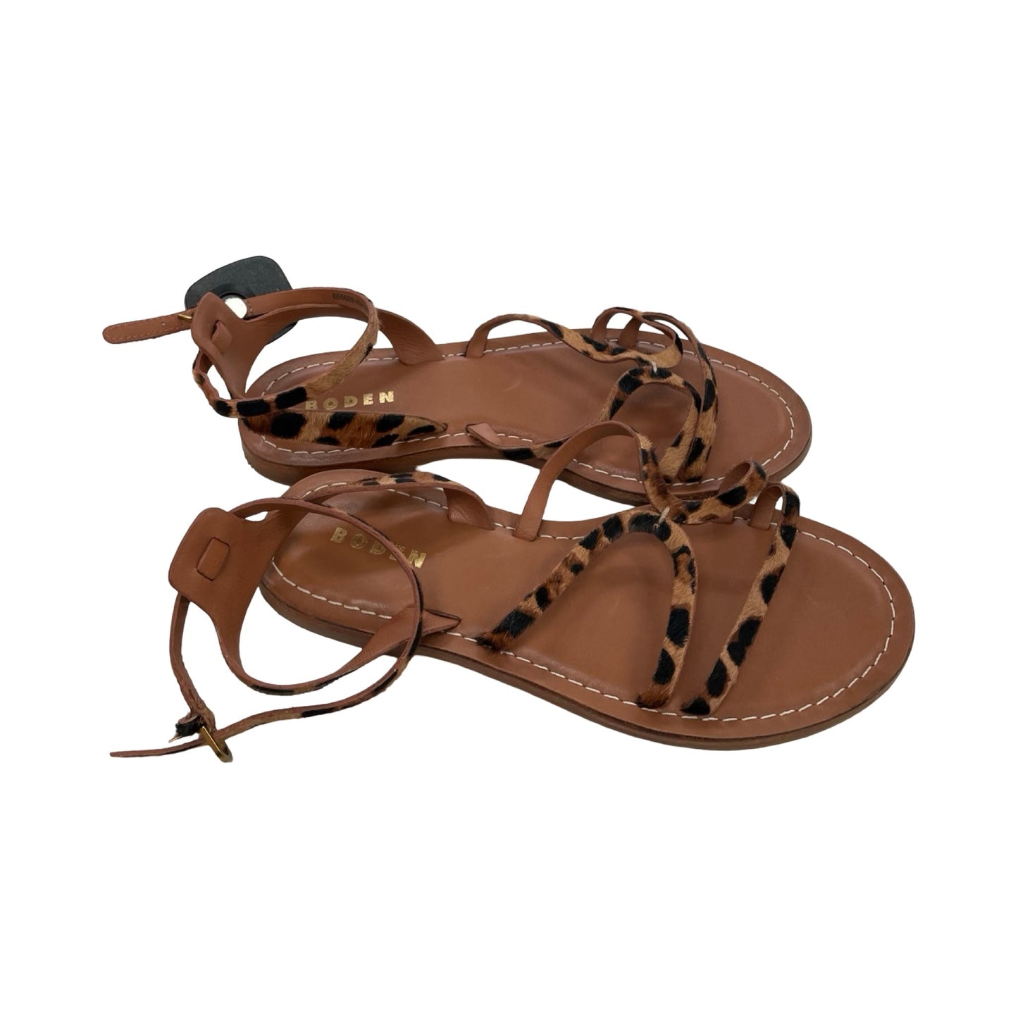Sandals Flats By Boden In Animal Print, Size:9