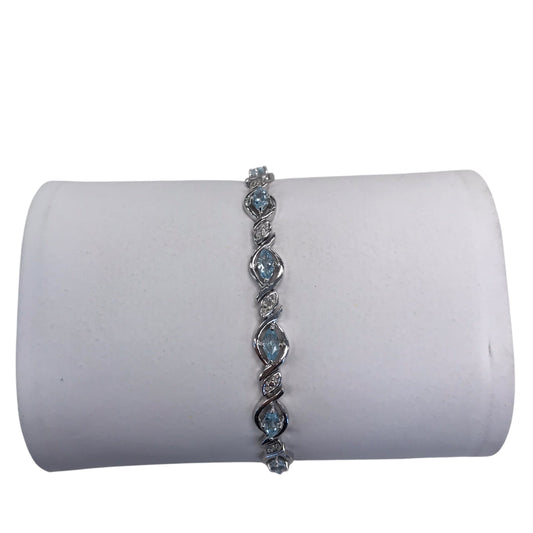 Bracelet Sterling Silver In Blue & Silver