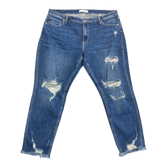 Jeans Straight By Kancan In Blue Denim, Size:18