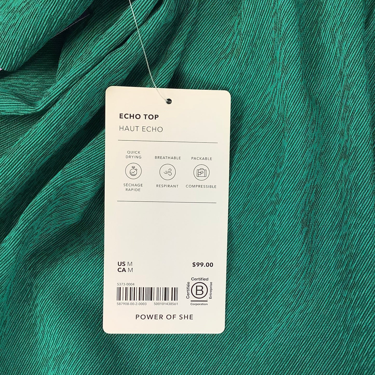 Top Short Sleeve By Athleta In Green, Size: M