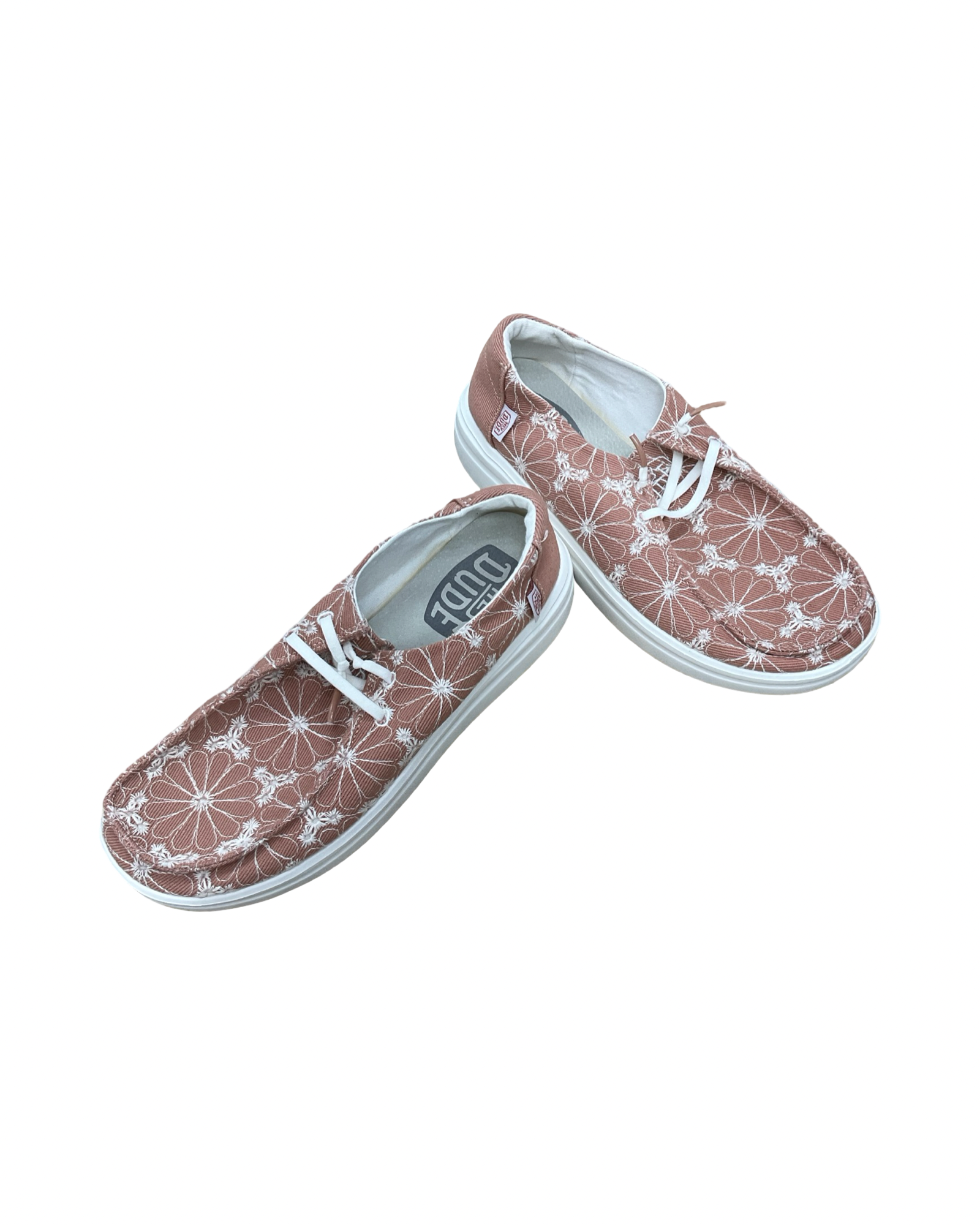 Shoes Sneakers By Hey Dude In Orange & White, Size:9