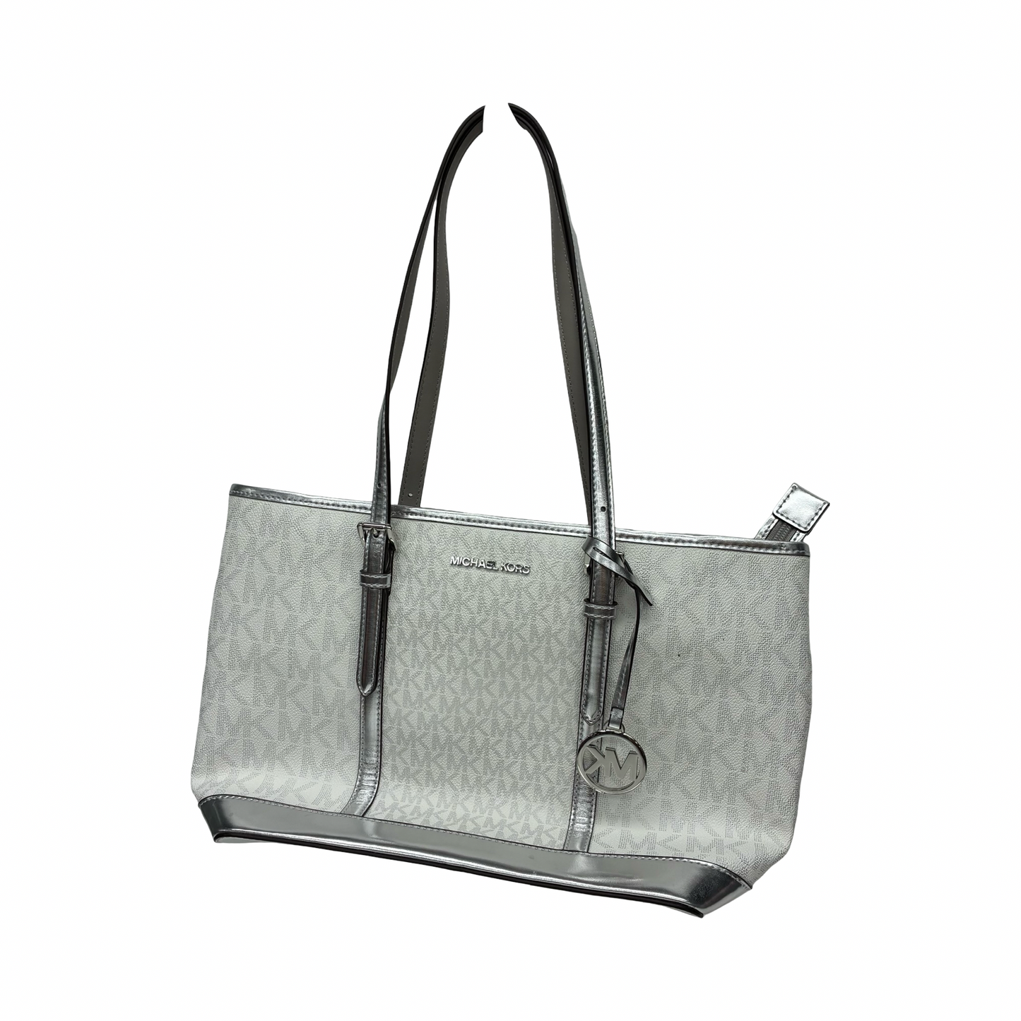 Handbag Designer By Michael Kors In Silver, Size:Medium
