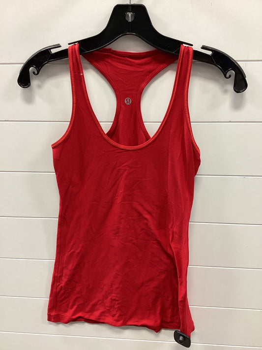 Athletic Tank Top By Lululemon In Red, Size:4